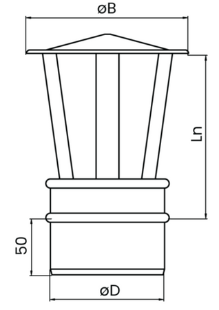 Daszek kominowy Parasol Jawar WDP z blachy kwasoodpornej 0,5-06mm