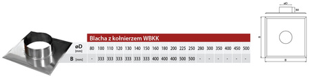 Blacha kominowa z kołnierzem Jawar WBKK 120 mm